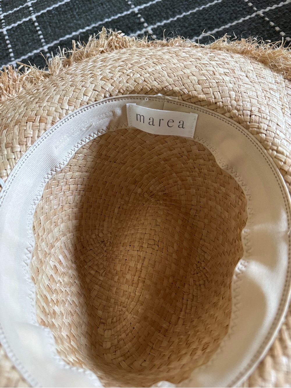 Frayed-Brim Straw Sun Hat in Natural - Picture 2 of 2
